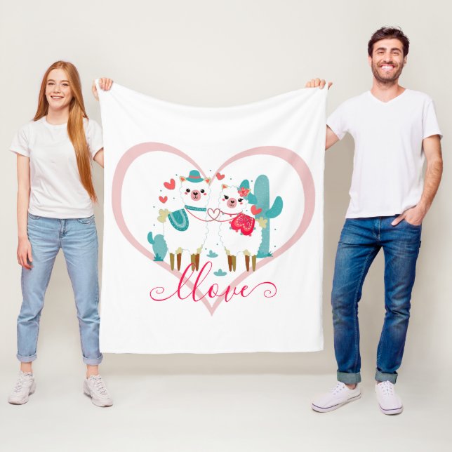 Llama Liebe  Fleecedecke (Beispiel)