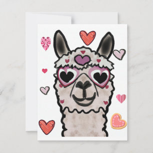 Llama Liebe Herz Valentins Dankeskarte