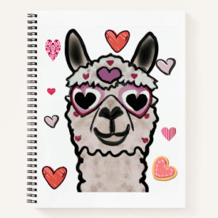 Llama Liebe Herz Valentins Notizbuch