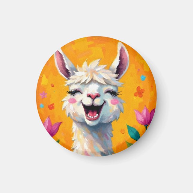 Llama-Liebe in Bloom Magnet (Vorne)