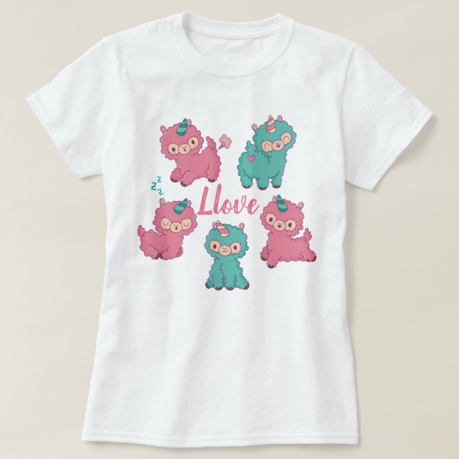 Llama Liebe T - Shirt (Design vorne)