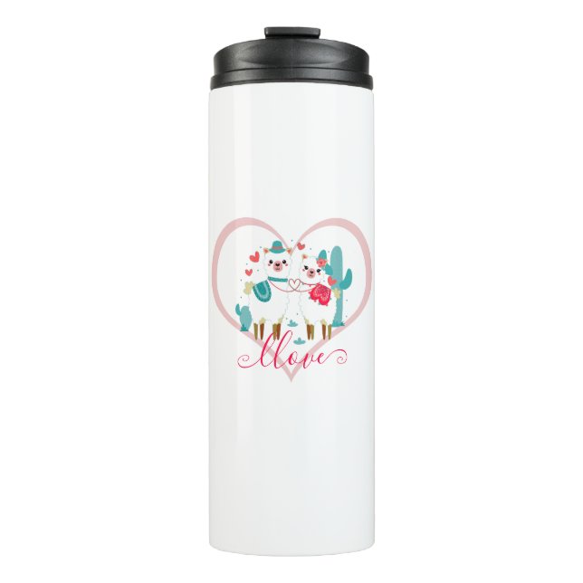 Llama Liebe  Thermosbecher (Vorderseite)