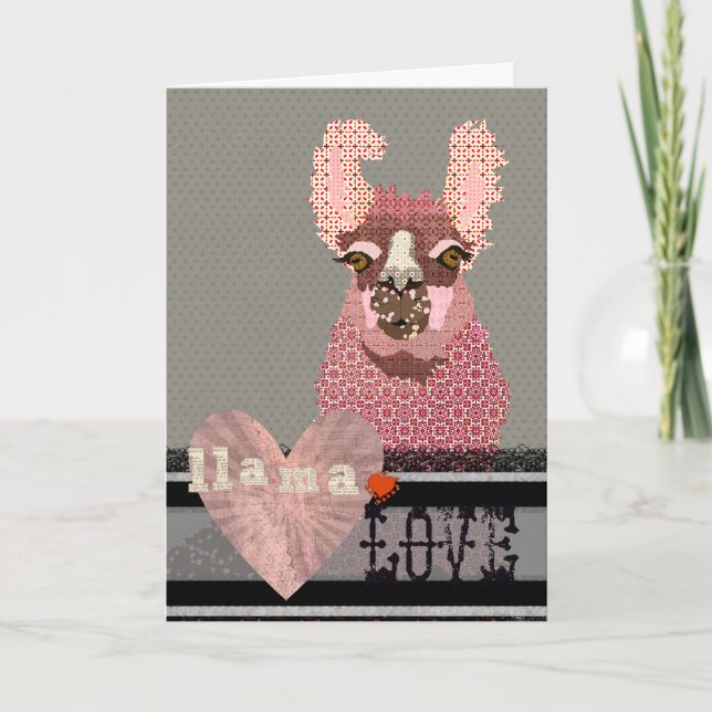 Llama Liebe Valentine Feiertagskarte (Vorderseite)