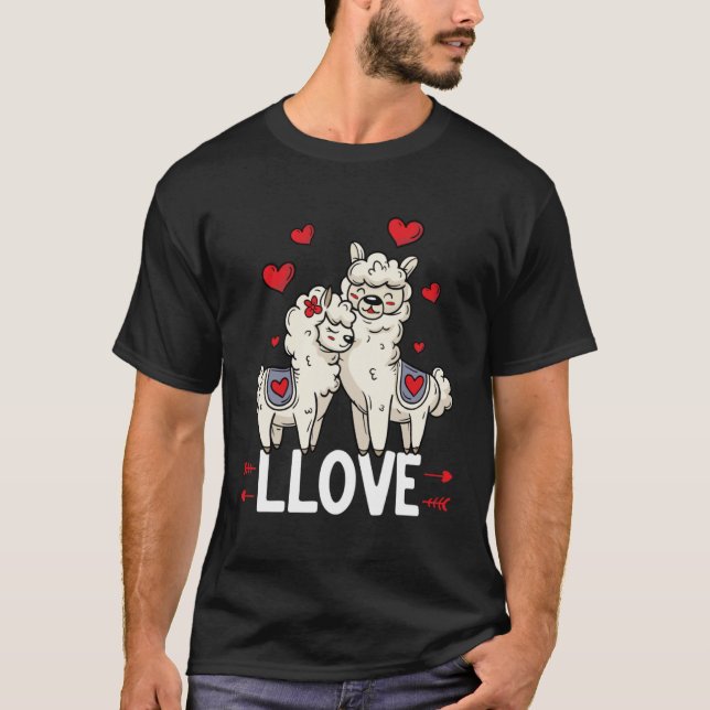 Llama Liebe Valentine's Day Llama T-Shirt (Vorderseite)