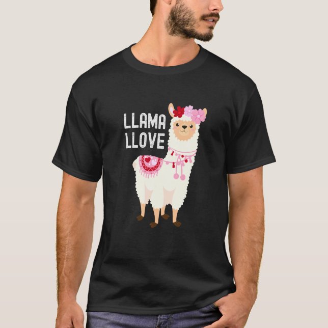Llama Liebe Valentinstag Llama T-Shirt (Vorderseite)