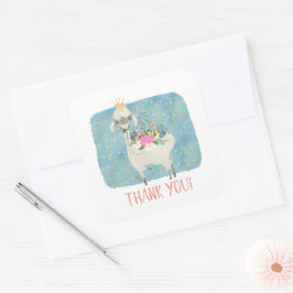Llama Liebe Vielen Dank Niedlich Adorable Girls Ge Quadratischer Aufkleber