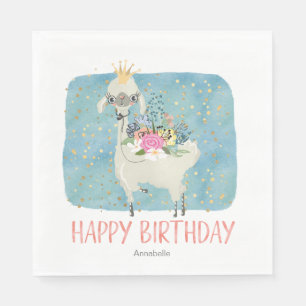 Llama Liebe Watercolor Niedlich Fun Geburtstagspar Serviette