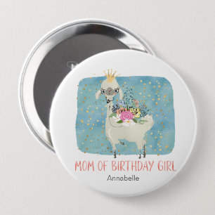 Llama Liebt Wasserfarbe Süße Mutter des Geburtstag Button