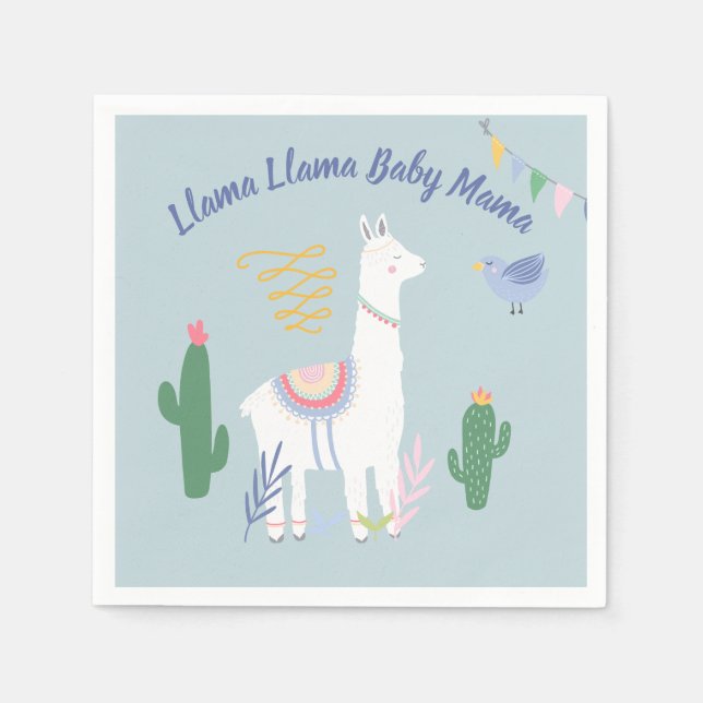 Llama Llama Baby Mama Baby Dusche Serviette (Vorderseite)