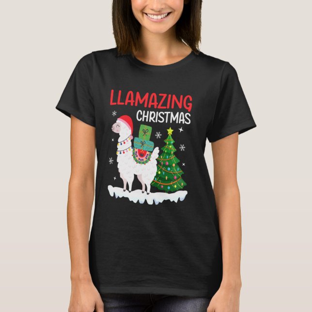 Llama Llamazazing Weihnachts-Pajamas für Weihnacht T-Shirt (Vorderseite)