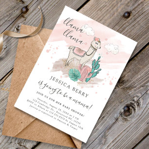 Llama Lllama Baby Mama Baby Dusche Einladung