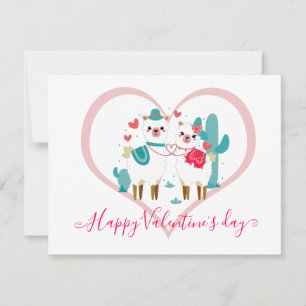Llama Llove Kinder Valentinstag Feiertagskarte