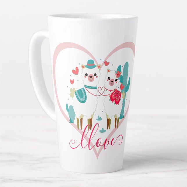 Llama Llove Milchtasse (Linke Ecke)