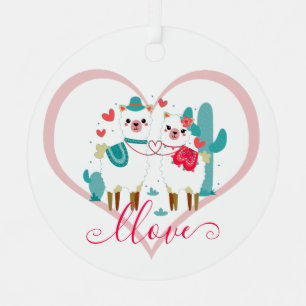 Llama Llove Ornament Aus Metall
