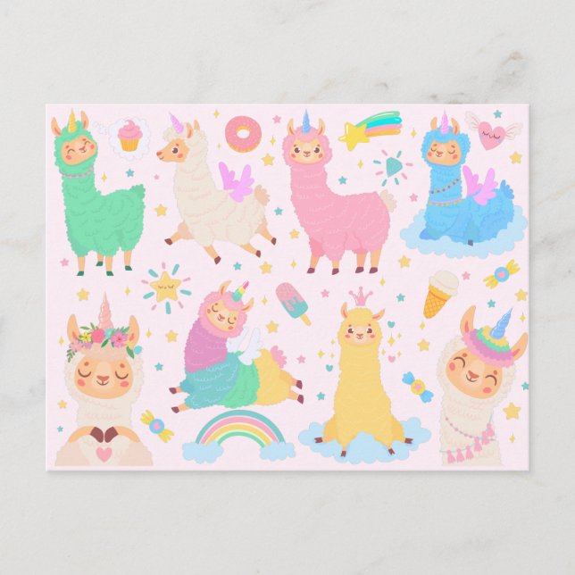 Llama Llove Postcard Postkarte (Vorderseite)