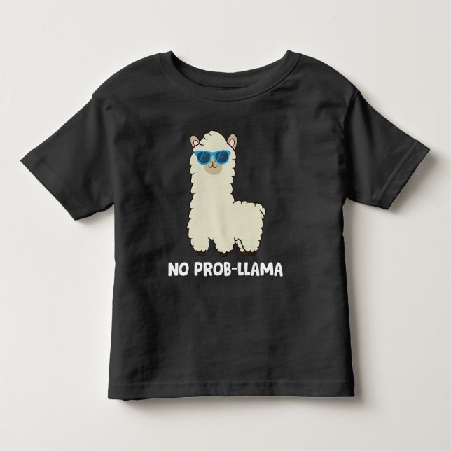 Llama Lover No Probllama Alpaca No Probllama Prob Kleinkind T-shirt (Vorderseite)