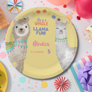 LLama lustige, farbenfrohe Kindergeburtstagsfeier Pappteller