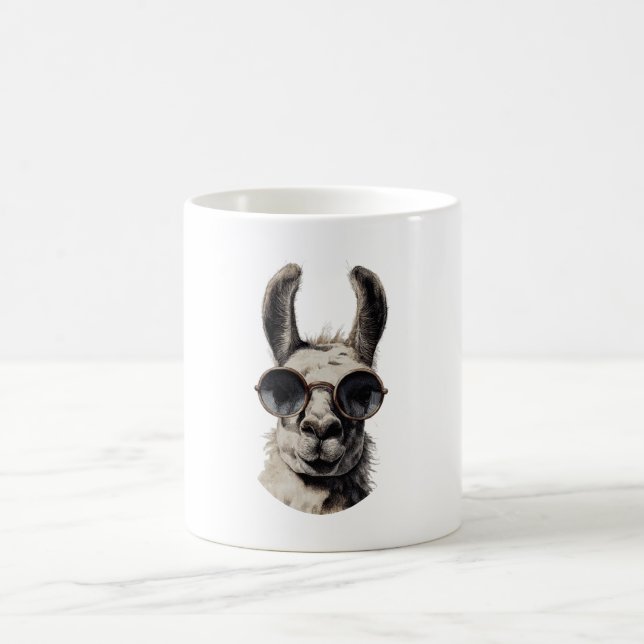Llama Lustiges Gesicht Kaffeetasse (Mittel)
