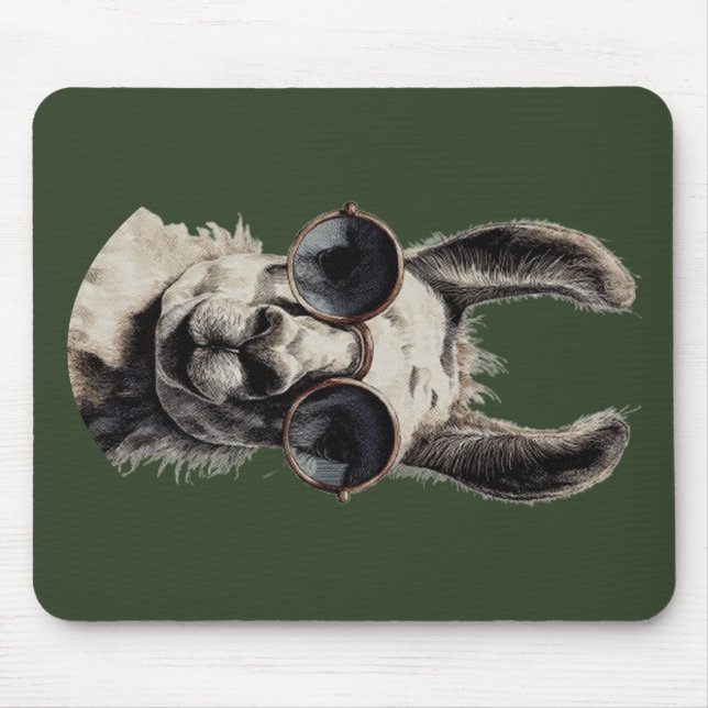 Llama Lustiges Gesicht Mousepad (Vorne)