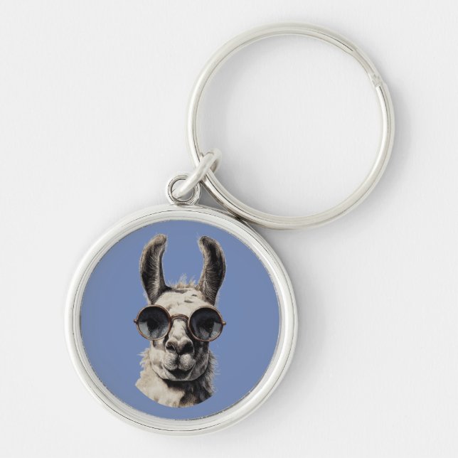 Llama Lustiges Gesicht Schlüsselanhänger (Vorne)