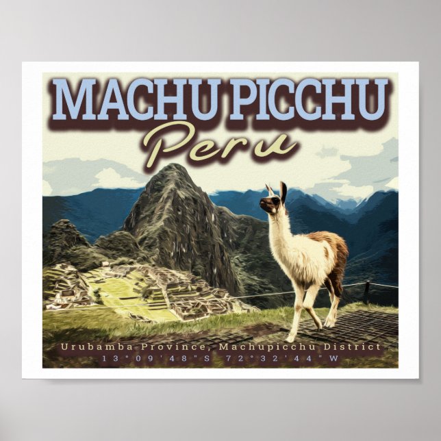 LLAMA - MACHU PICCHU PERU POSTER (Vorne)