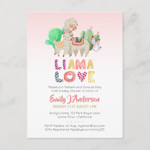 Llama Mama Baby Fiesta Cacti Fun Modern Girl Boy Postkarte