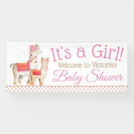 Llama Mama Baby Girl Llama Baby Showbanner Banner