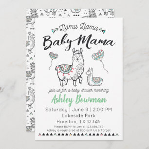 Llama Mama Baby Shower Einladung