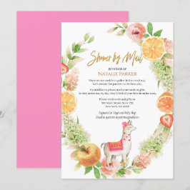 Llama Mama Floral Greenery Baby Shower by Mail Einladung