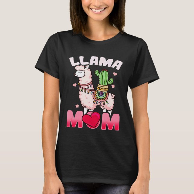 Llama Mama Mutter Muttertag T-Shirt (Vorderseite)