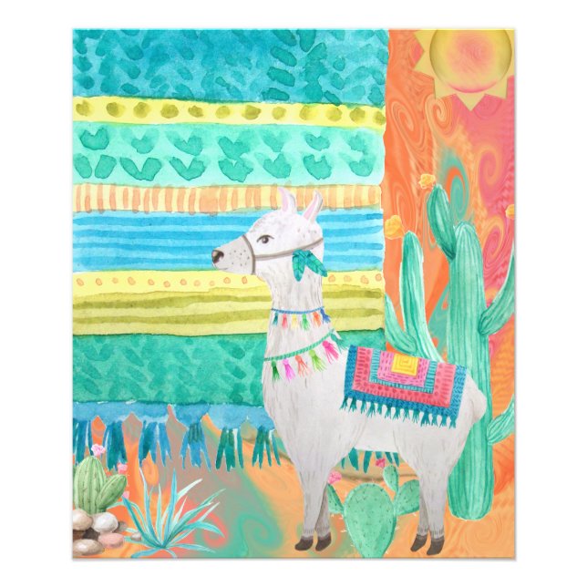 Llama Mama Poster, Mexiko, Fiesta Fotodruck (Vorne)
