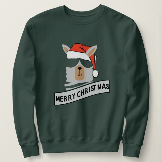 Llama Mama Ugly Christmas Sweater Funny Sweatshirt (Design vorne)