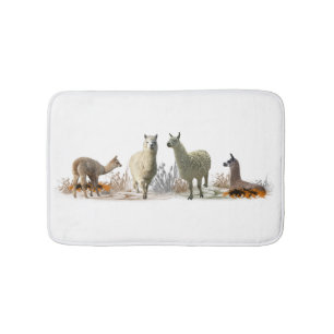 Llama Meadow Bath Mat (Farbe auswählen) Badematte