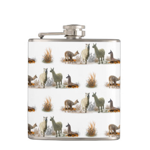 Llama Meadow Hip Flask (Farbe wählen) Flachmann