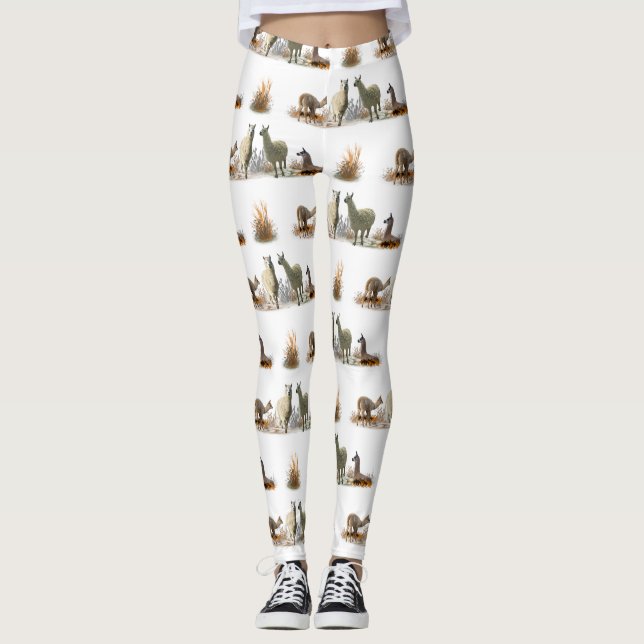 Llama Meadow Leggings (Farbe auswählen) (Vorderseite)