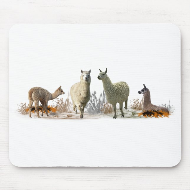 Llama Meadow Mousemat (Farbe auswählen) Mousepad (Vorne)