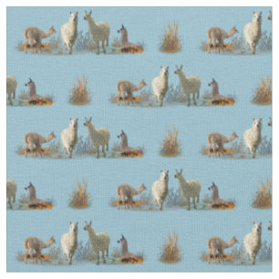 Llama Meadow Stoff (Hell Türkis)