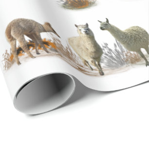 Llama Meadow Wrapping Paper (Farbe auswählen) Geschenkpapier