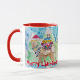 Llama Merry Llamamas Blauer Weihnachtsfest Tasse