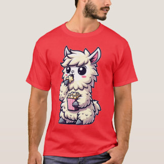 Llama mit Popcorn Cinema Karneval Vintag T-Shirt