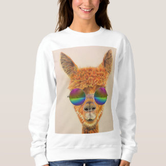 LLAMA MIT RAINBOW SUNGLASSEN T - SHIRT T-SHIRTS