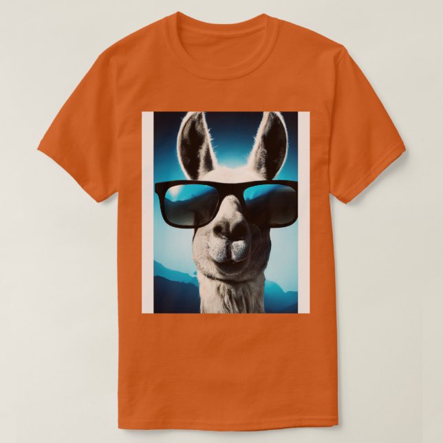 Llama mit Sonnenbrille T-Shirt (Design vorne)