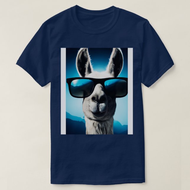Llama mit Sonnenbrille T-Shirt (Design vorne)
