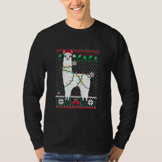 Llama mit Weihnachtslicht Ugus Weihnachtskraut T-Shirt