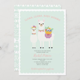 Llama Momma- Niedlich, Baby Girl Shower Einladung