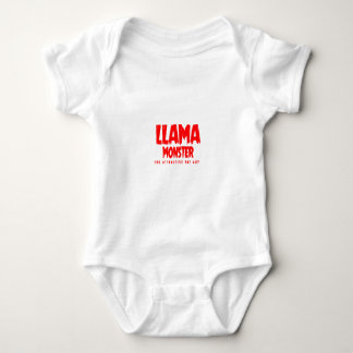 Llama Monster Red Logo Baby Strampler