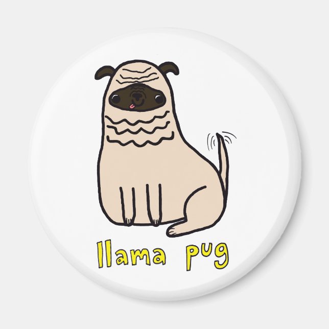 Llama Mops Magnet (Vorne)