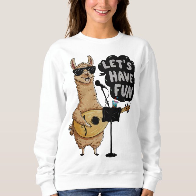 Llama Music Party Sweatshirt (Vorderseite)