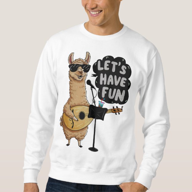 Llama Music Party Sweatshirt (Vorderseite)