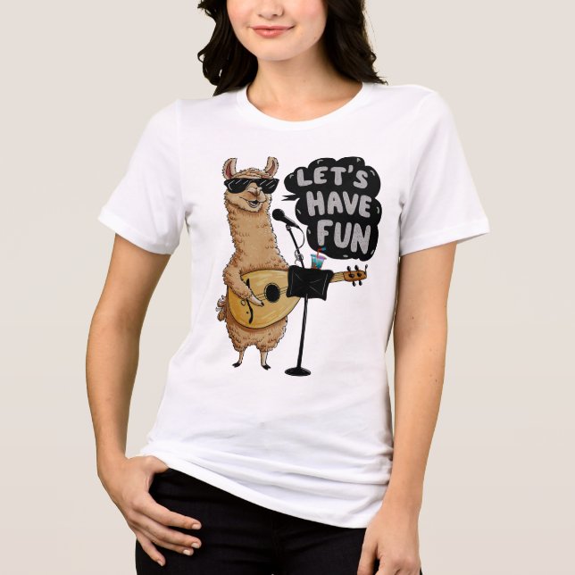 Llama Music Party Tri-Blend Shirt (Vorderseite)